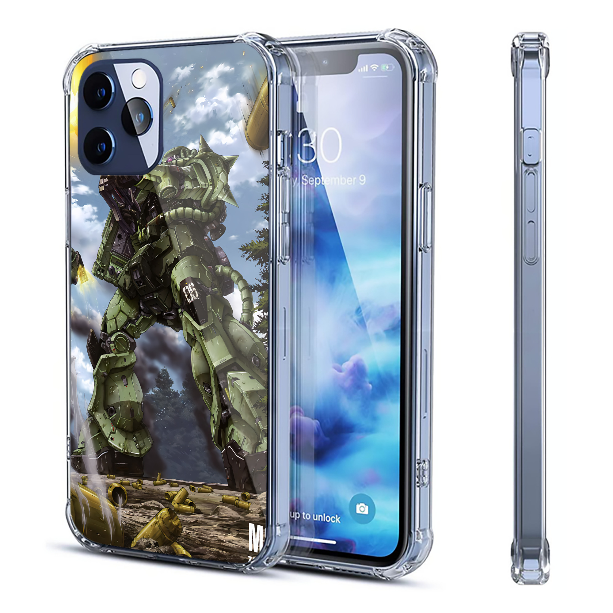 （画像用） 機動戦士ガンダム Mobile Suit Gundam 【iPhone 12シリーズ対応】透明スマホケース（クリアソフトケース）